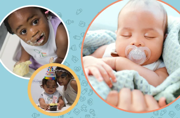 image of babies celebrating their first birthday